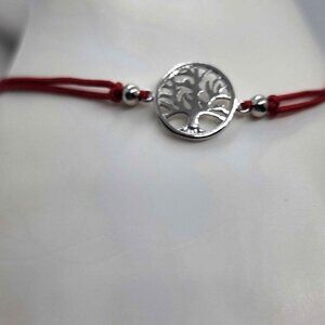 Tree of Life Bracelet – 925 Sterling Silver Charm, Adjustable Red String